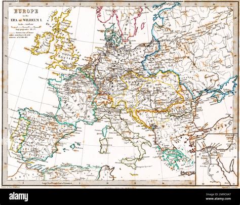 19th century Map of Europe in 1812 during the era of Wilhelm I Stock Photo - Alamy