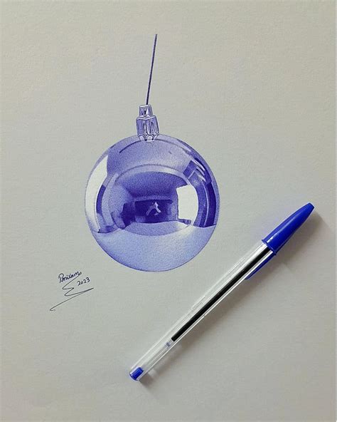 Christmas Ornament Drawing with Pen