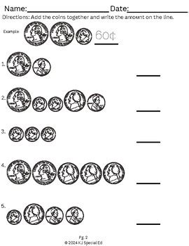 Image result for Adding Coins Worksheet