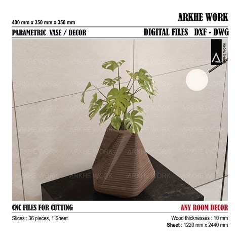Buy Parametric Contemporary Vase L Parametric Art CNC Cutting File L ...