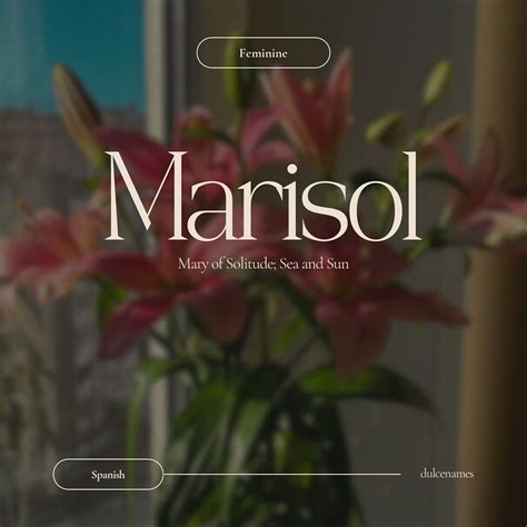 Marisol: Meaning, Origin, and Rank