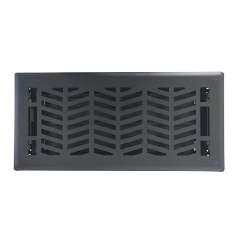 allen + roth 4-in x 10-in Maximum Airflow Steel Matte Black Floor ...