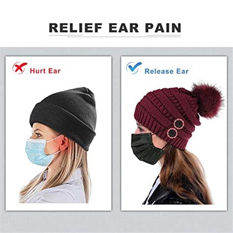 Buy Aimeril Beanie for Women with 4 Buttons to Hold Face Cover ...