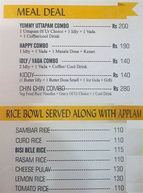 Menu at Mr. & Mrs. Idly, Hyderabad, 22