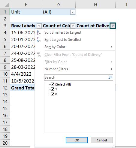 How to Filter Data in PivotTable 的图像结果