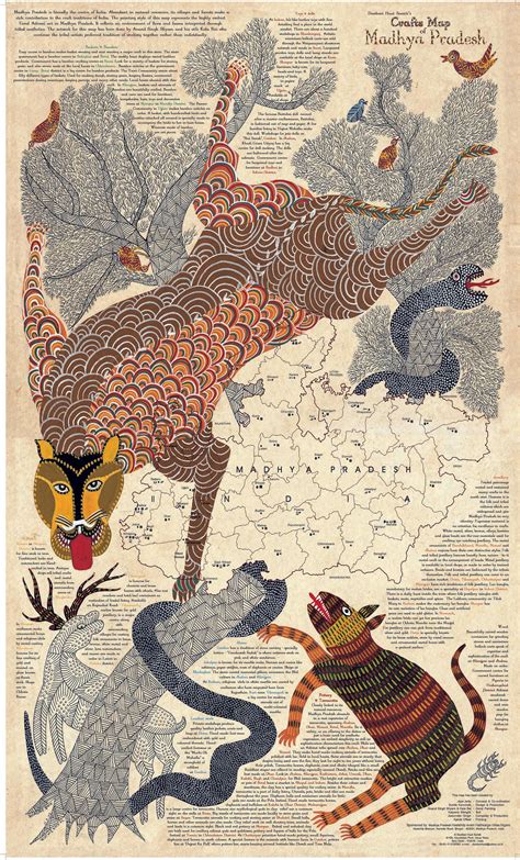 Crafts & Textiles Map of Madhya Pradesh