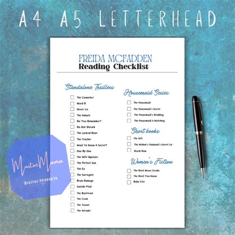 Printable List Of Freida Mcfadden Books - IvyPrintables.com
