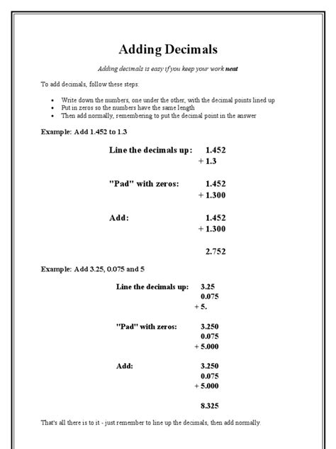 Image result for Math Adding Decimals