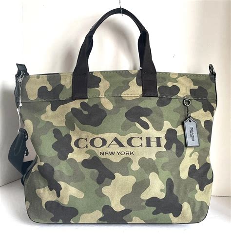 Coach Tote 38 Camo Print Large Canvas Leather Carry-All Shoulder Bag C – Luxe Fashion Finds ...