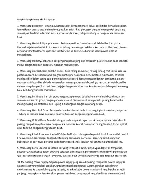 Image result for Tutorial Merakit Komputer