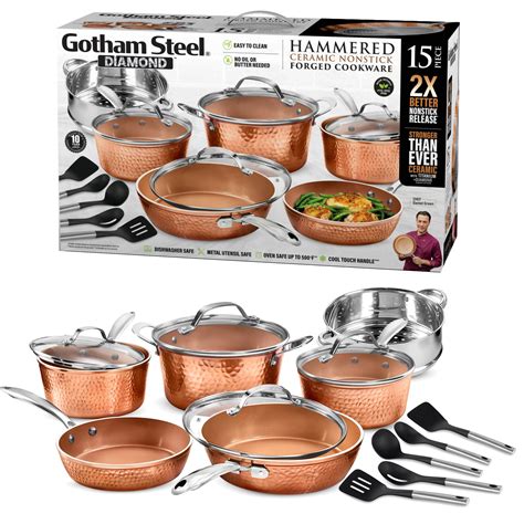 Gotham Steel Nonstick Pots and Pans 15 Piece Set Ceramic Cookware ...
