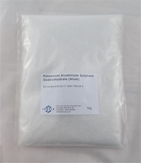 Buy Alum (Potassium Aluminium Sulphate) at Inoxia Ltd