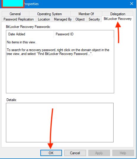 Image result for BitLocker Recovery Tab