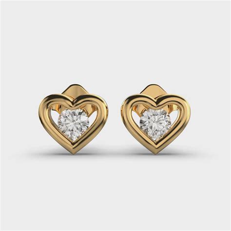 Buy Solitaire In Heart Diamond Earstuds For Kids At Jewelbox