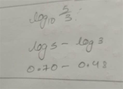 what is value of log 5/3 - Brainly.in