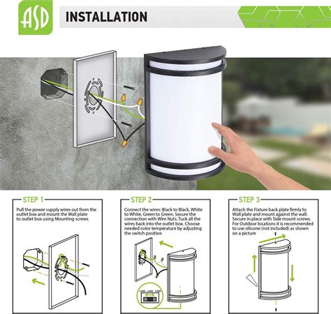 Buy ASD LED Wall Light Fixture | Half Cylinder 10 15W (120V) 950Lm 3000 ...