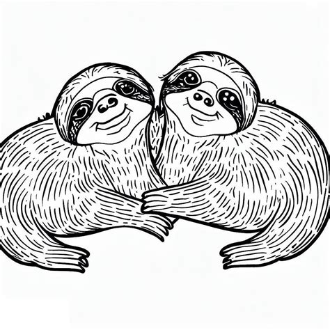 Happy Sloths coloring page - Download, Print or Color Online for Free