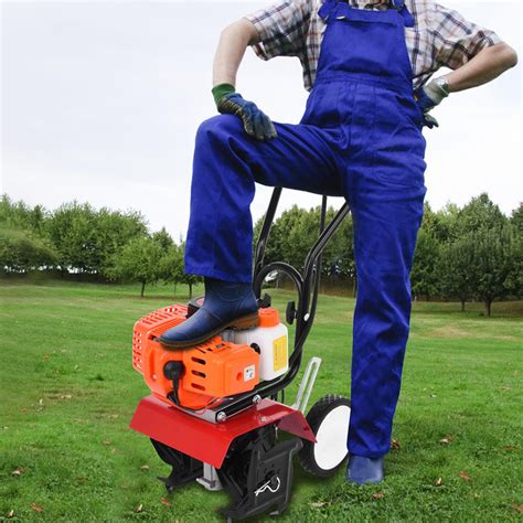 Buy HshDUti 52CC Garden Petrol Tiller,3HP 2-Strokes Engine Rotavator ...