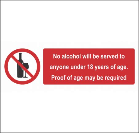 No Alcohol Under Age 18 - Aluminum Sign