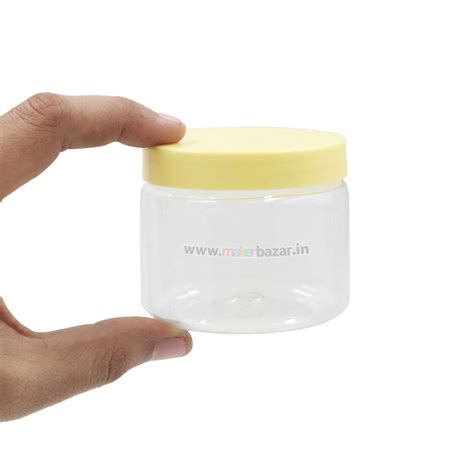 [Type 1] Plastic Round Jar Storage Box Container with Yellow Lid