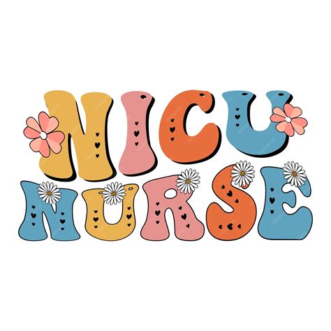Premium Vector | Nicu nurse Retro wavy nurse typography t shirt design
