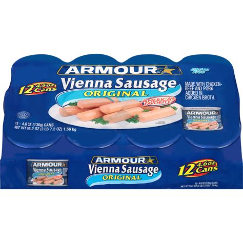 Armour Original Vienna Sausage Original, 4.6 oz Can, 12 Count - Walmart.com