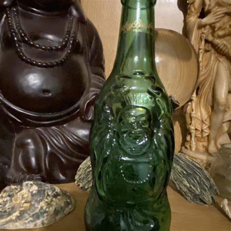 Empty lucky Buddha beer bottle Gorgeous green colour... - Depop