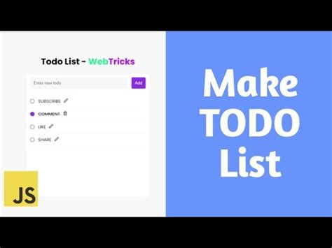 Image result for To Do List JavaScript Code YouTube