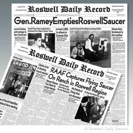 Roswell Daily Record 1947 Front Page Reprint