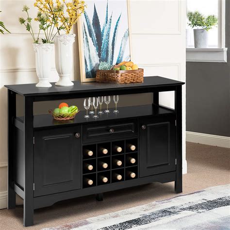 Black Buffet Table With Wine Rack at Claire Grissom blog