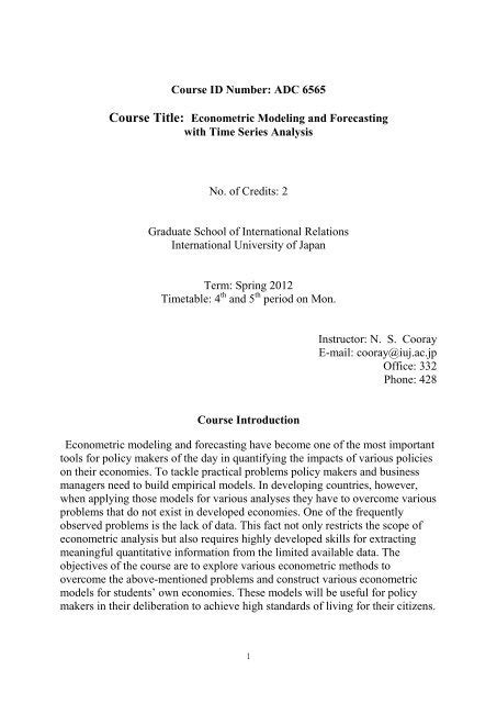 Image result for Example of Econometric Model Over Period of Time