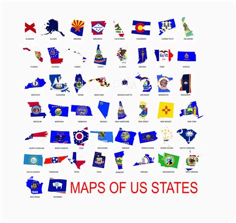 USA Map SVG 50 States Map Vector State Flags United States Map - Etsy