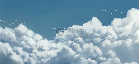 蓝天白云插画图片下载-正版图片400126515-摄图网