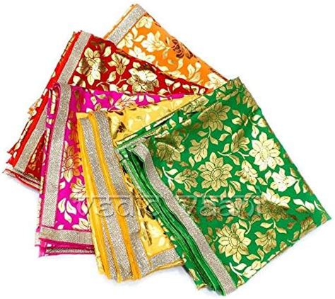 Rani Chunri Multicolor with Attractive Golden Print with Golden Lace ...