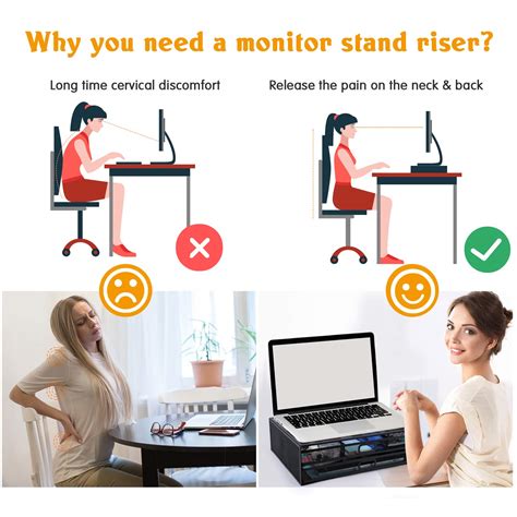 Buy Tersework Monitor Stand Riser-Metal Mesh Computer Monitor Stand ...