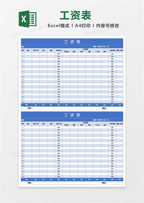 公司人事工资表Excel模板下载_熊猫办公