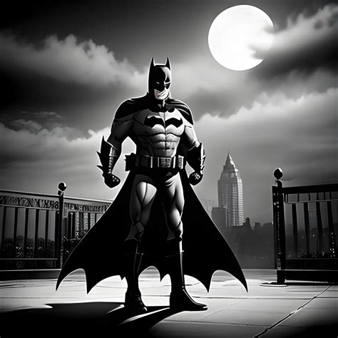 batman stading in the shadows, noir, black and white. - Arthub.ai