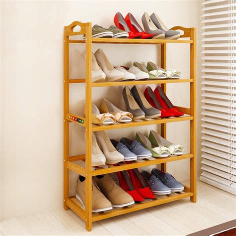 Livzing 5-Tier Bamboo Wooden Shoe Rack for Home, Multipurpose ...