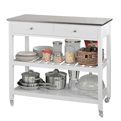 Buy Haotian Bar Serving Cart Home Myra Rustic Mobile Kitchen Serving ...
