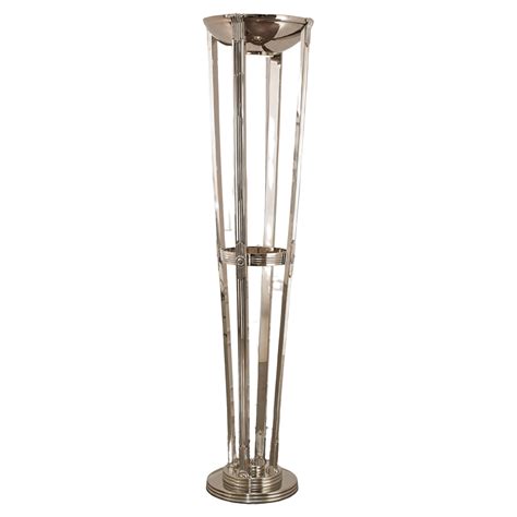 Art Deco Lamp on Column with Nickel Finish For Sale at 1stDibs | art ...
