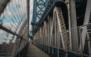 Wallpaper bridge, architecture, construction, lights, backlight hd ...