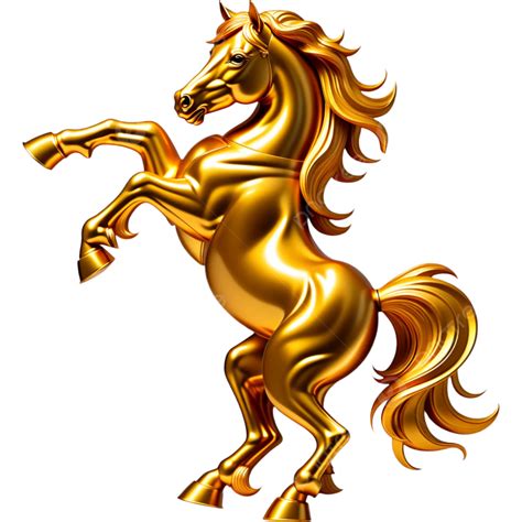 Caballo Dorado Realista PNG ,dibujos Ilustración, Elemento, Caballo PNG ...