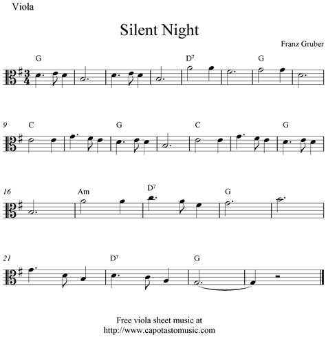 Silent Night Sheet Music Viola