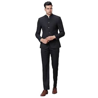 Buy Park Avenue Men Regular Fit Structure Pattern Poly Viscose Blend ...