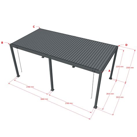 DreamGarden Pergola 6 x 3 x 2,5 m Tropea Manuell Anthrazit Lamellendach ...