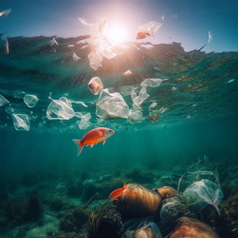 Plastic waste in the deep ocean | Premium AI-generated image