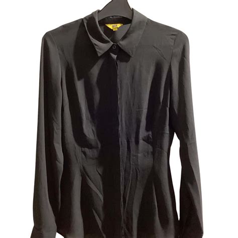 Cue Womens Size 6 Black Long Sleeved Blouse