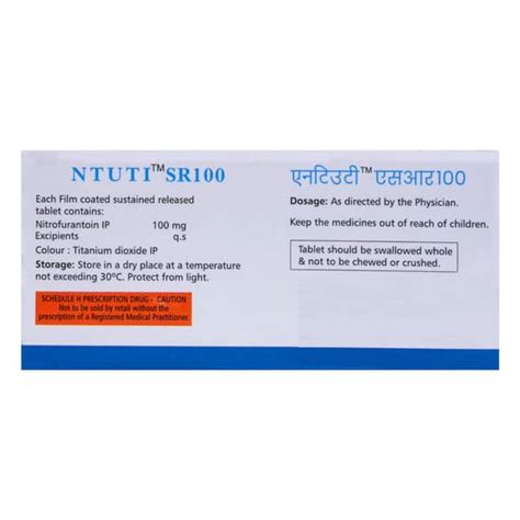 Ntuti Sr 100 MG Tablet (10): Uses, Side Effects, Price & Dosage | PharmEasy