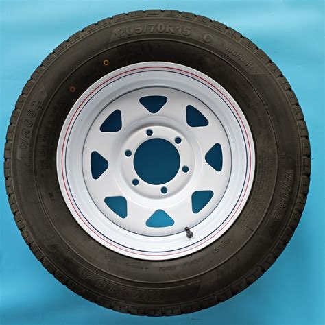 Trailer Tire Combo 205/70r15c 8pr Tire and 15*6 PCD 6-139.7 White/Black ...