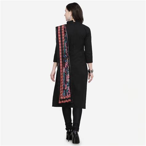 Black Pure Cotton Unstitched Dress Material